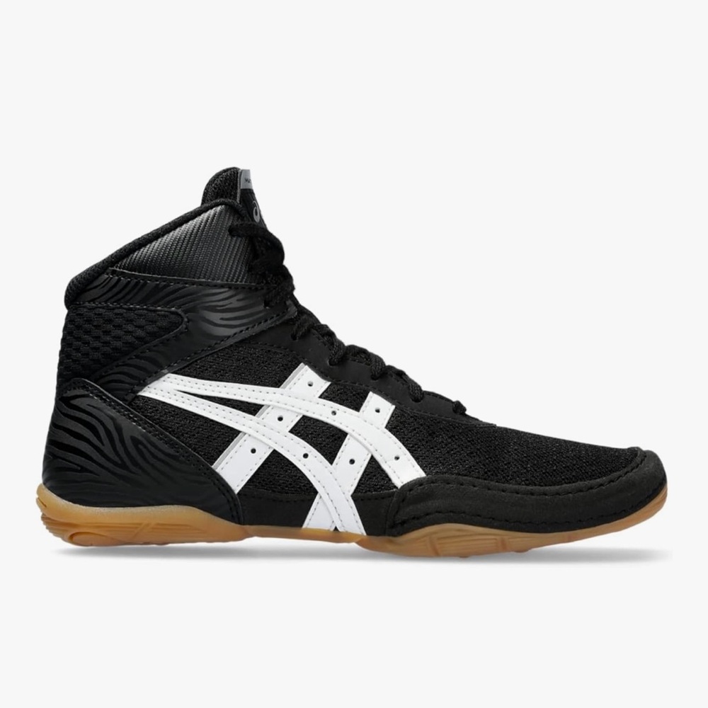 ASICS Boys Black and White Athletic wrestling Shoes